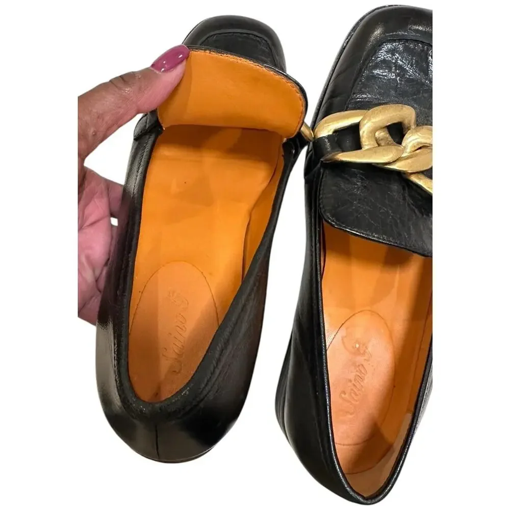 SAINT G JULIET BLACK LEATHER HANDCRAFTED Slip-on MOCCASINS Flats Sz EU 39 US 9 - Picture 8 of 10